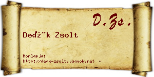 Deák Zsolt névjegykártya